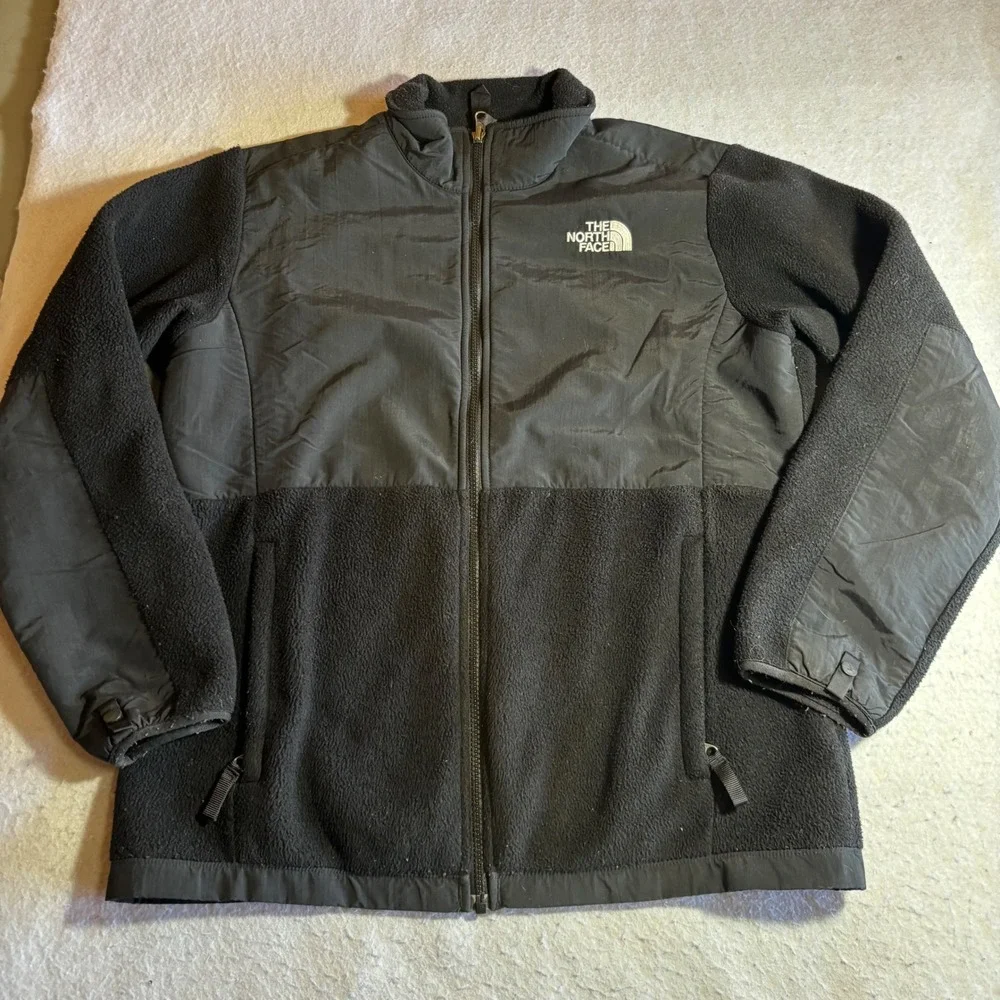The North Face Girls XL Denali Polartec Fleece Jacket Black Full Zip AC9Q‎ 071